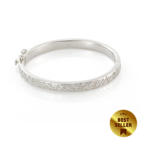 🦋 Circle of Life Baby Bangle  - Solid Sterling Silver - 20% off Mother's Day Sale - Back in Stock