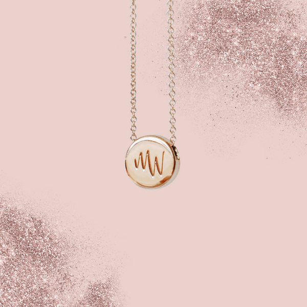 18k Rose Gold Two Letter Monogram Custom Engraved Necklace Charm width – 9mm - Pre Order
